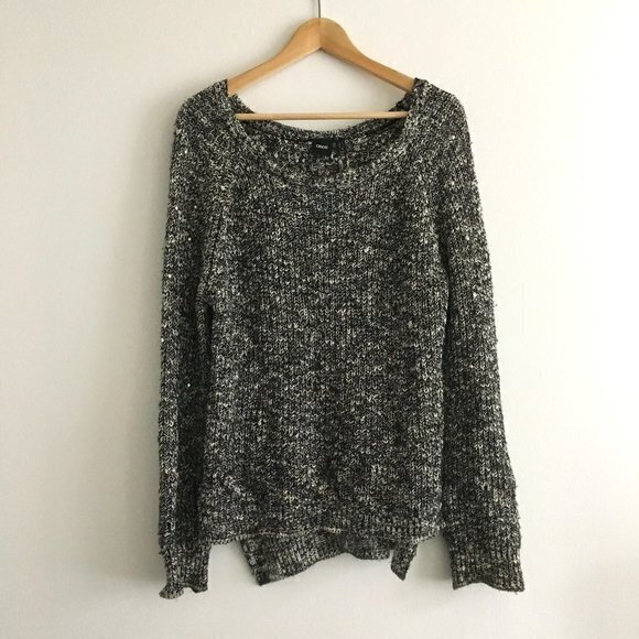 ASOS Ribbed Oversized Crewneck Sweater Tweed‎ Womens Size 2 - Picture 1 of 4